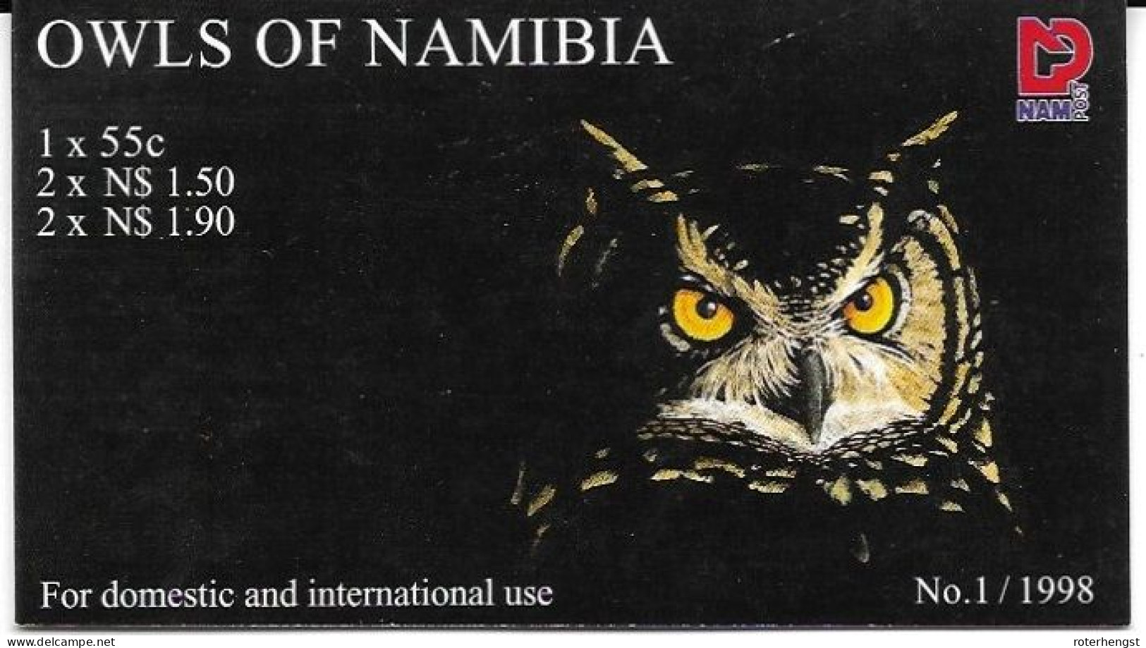 Namibia Owl Booklet Mnh ** 1998 - Namibia (1990- ...)