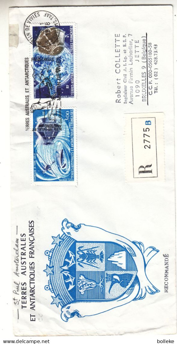 T.A.A.F. - Lettre Recom De 1978 - Oblit Martin De Vivies - Télemesure - Satellites - Valeurs 28,50 € ( 25 + 3,50 ) - Cartas & Documentos