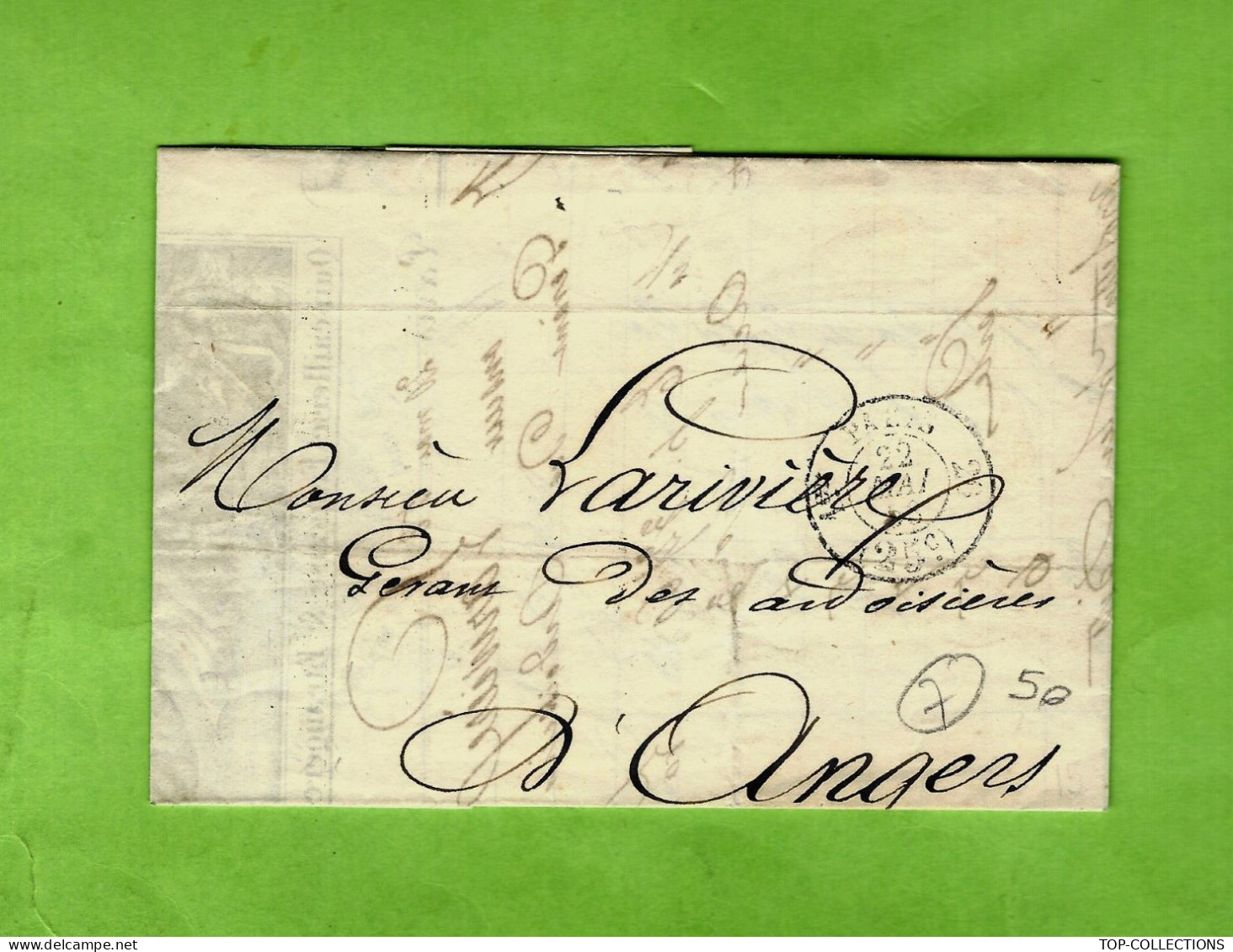 1853 SUPERBE ENTETE VIGNETTE AUX FORGES DE VULCAIN Quincaillerie > Youf Paris Pour Les Ardoisières D’Angers - 1800 – 1899