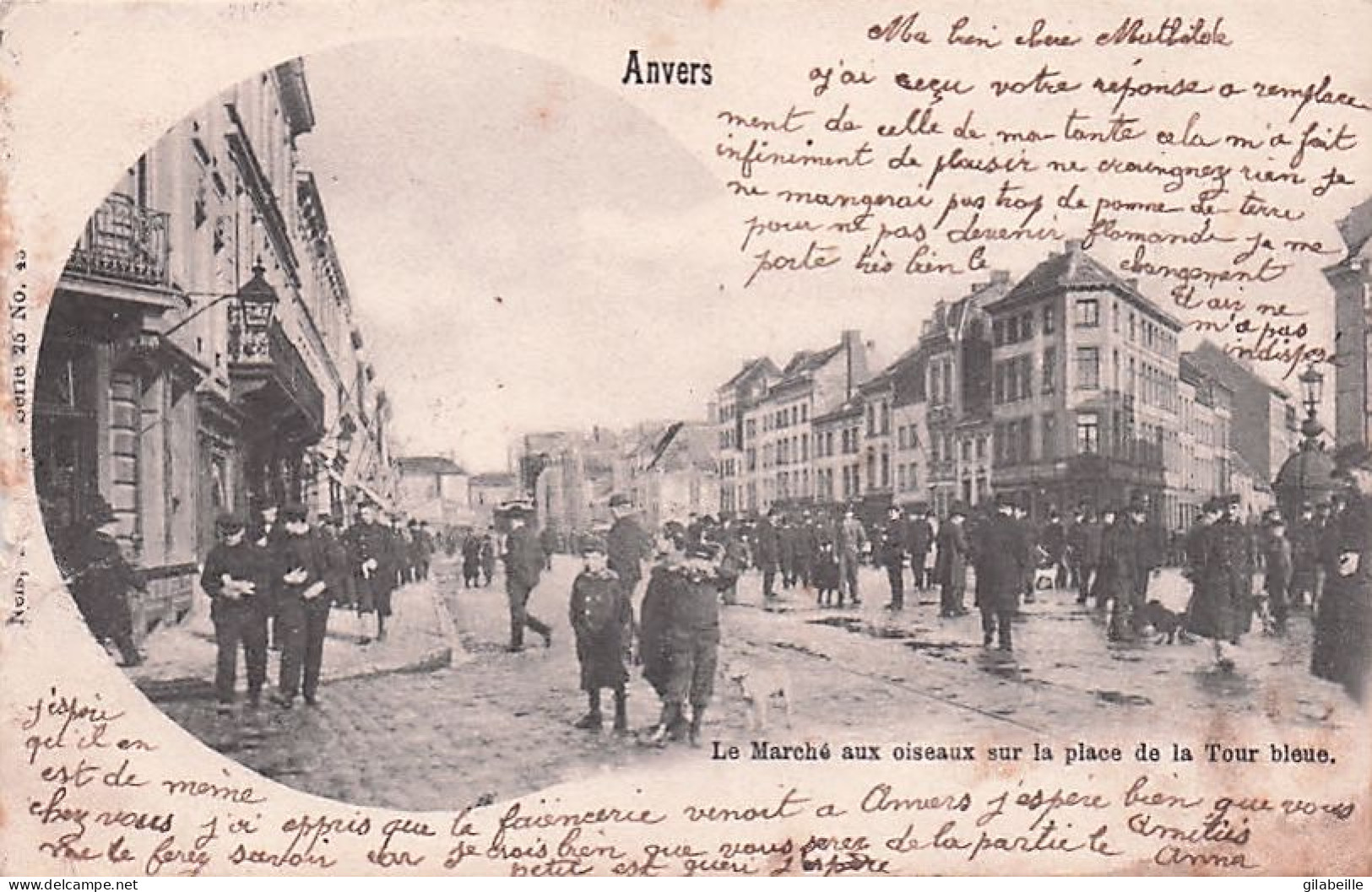 ANVERS - ANTWERPEN - Le Marché Aux Oiseaux Sur La Place De La Tour Bleue - 1901 - Antwerpen