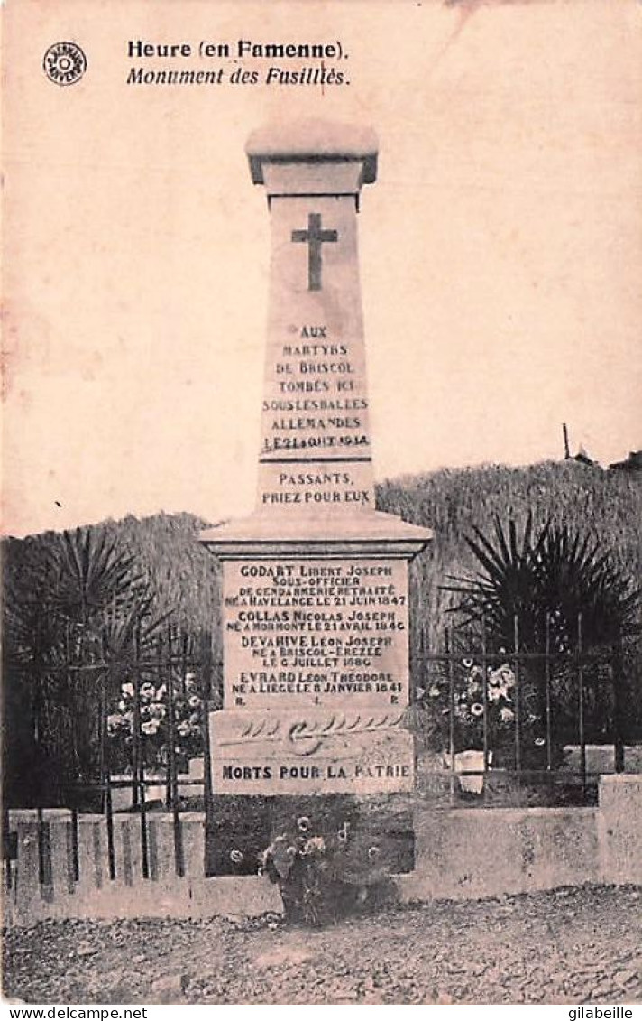 Somme - Leuze - HEURE En FAMENNE - Monument Des Fusillés - 1926 - Somme-Leuze