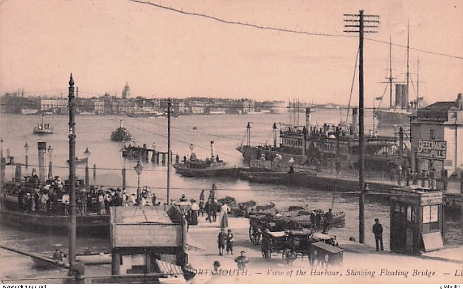 Hampshire - PORTSMOUTH - View Of The Harbour  , Showing Floating Bridge - Portsmouth