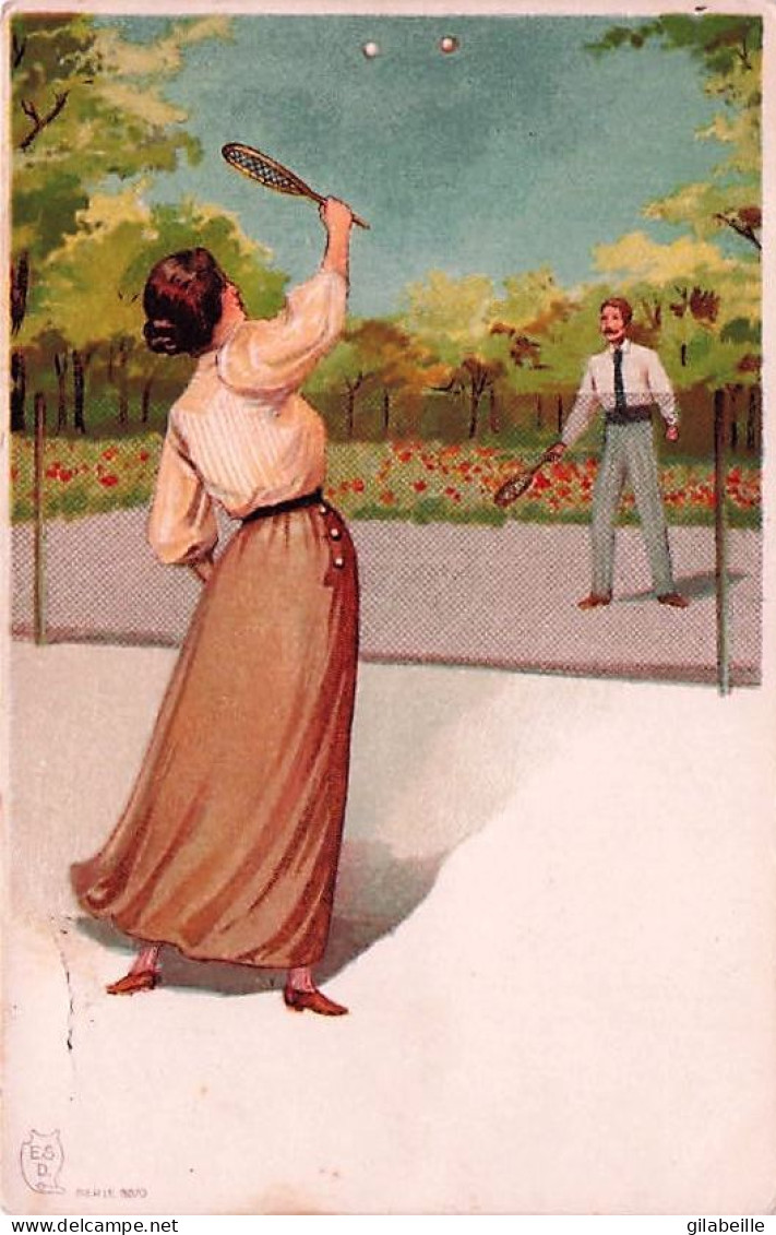 Illustrateur  - Sports -  TENNIS   - Femme Jouant Au Tennis - 1901 - 1900-1949