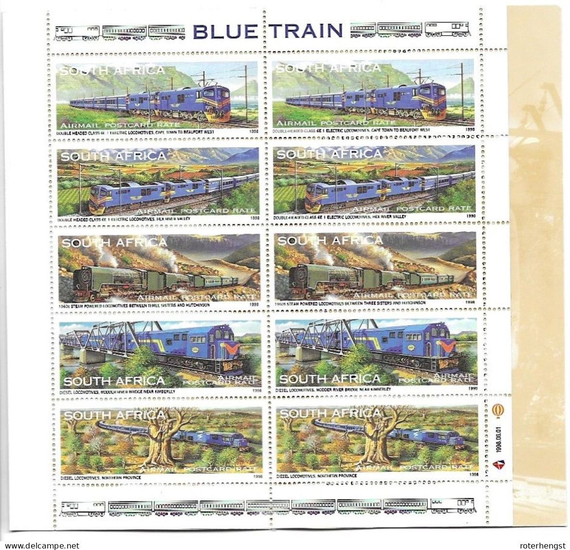 South Africa Train Booklet Mnh ** 1998 14 Euros - Markenheftchen