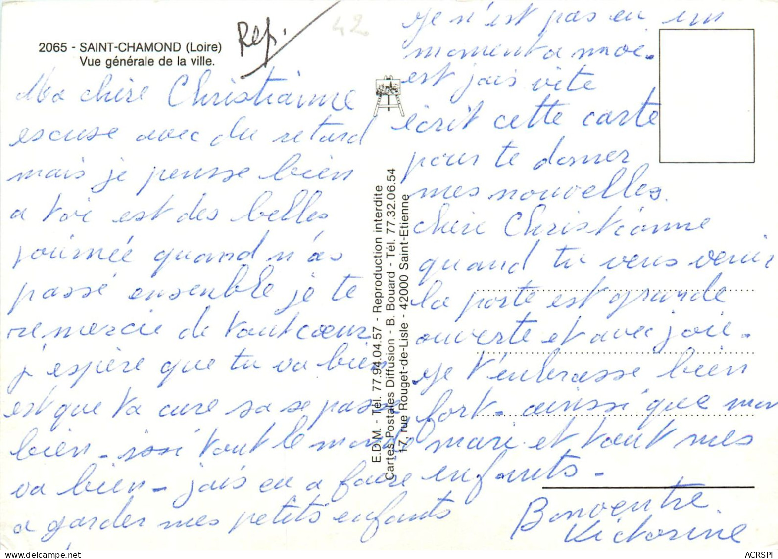 42 Saint Chamond Vue Generale De La Ville (scan Recto-verso) QQ 1115 - Saint Chamond