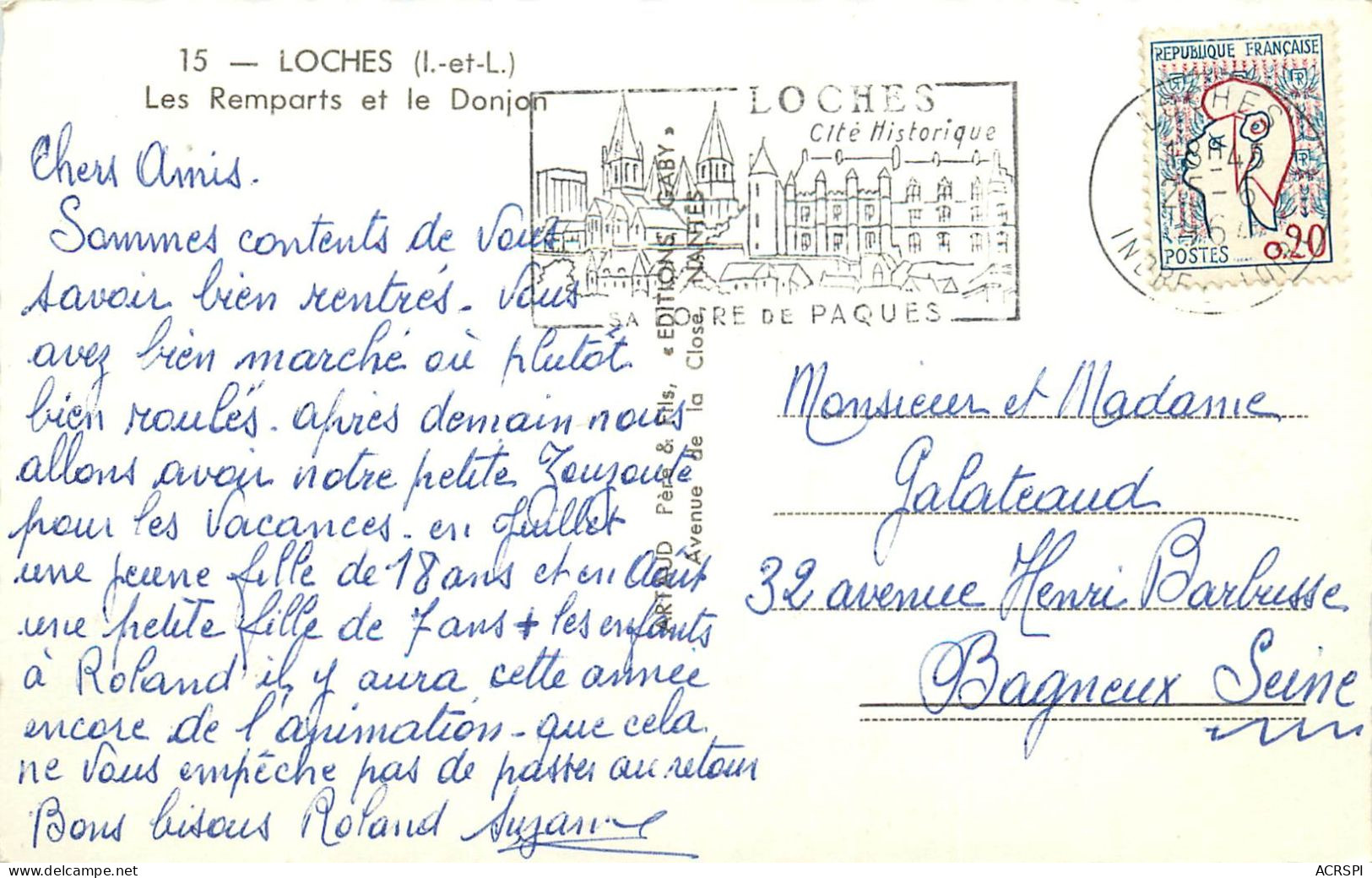 LOCHES Les Remparts Et Le Donjon  (scan Recto-verso) QQ 1102 - Loches