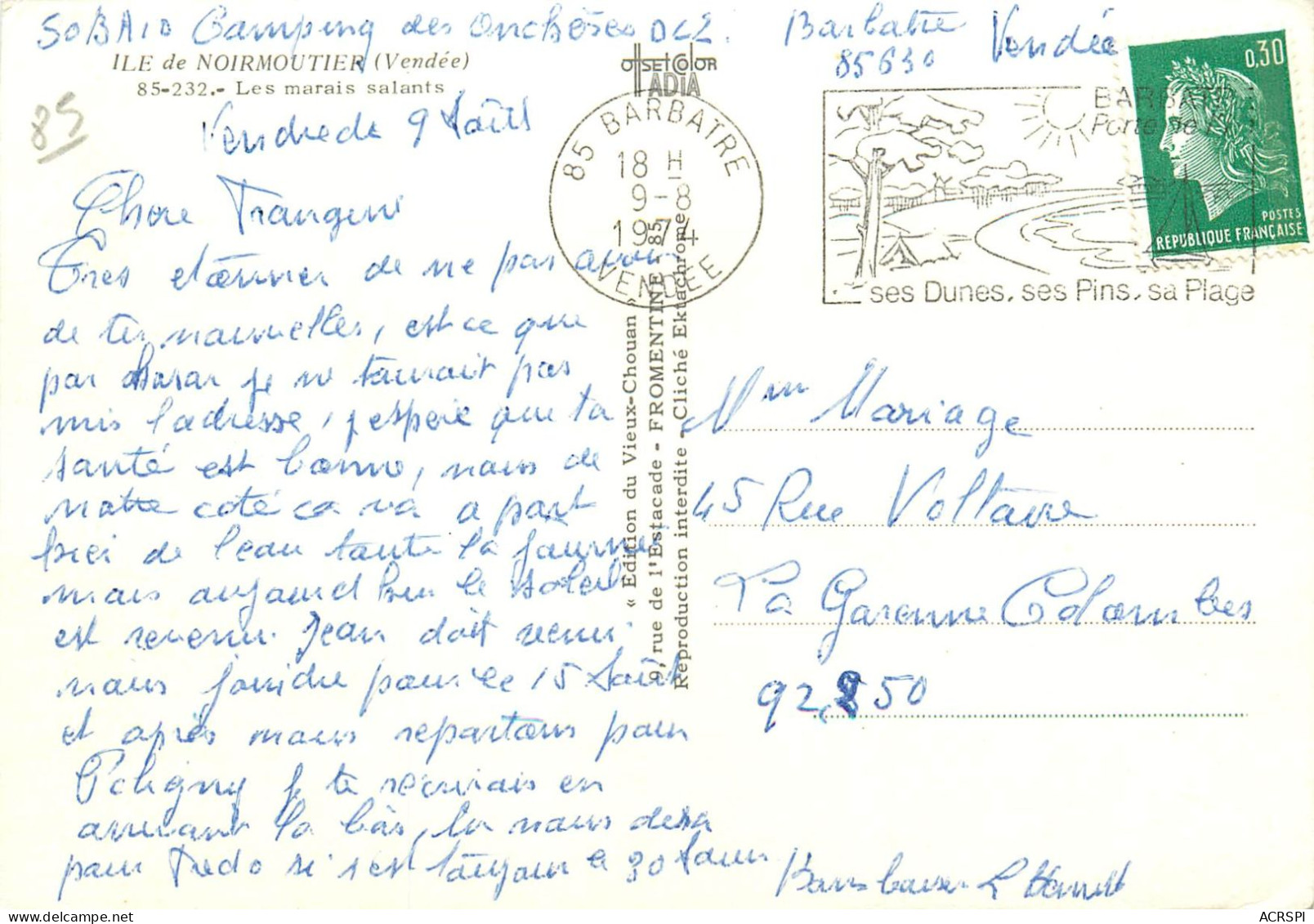 85 - Noirmoutier Les Marais Salants   (scan Recto-verso) QQ 1149 - Noirmoutier