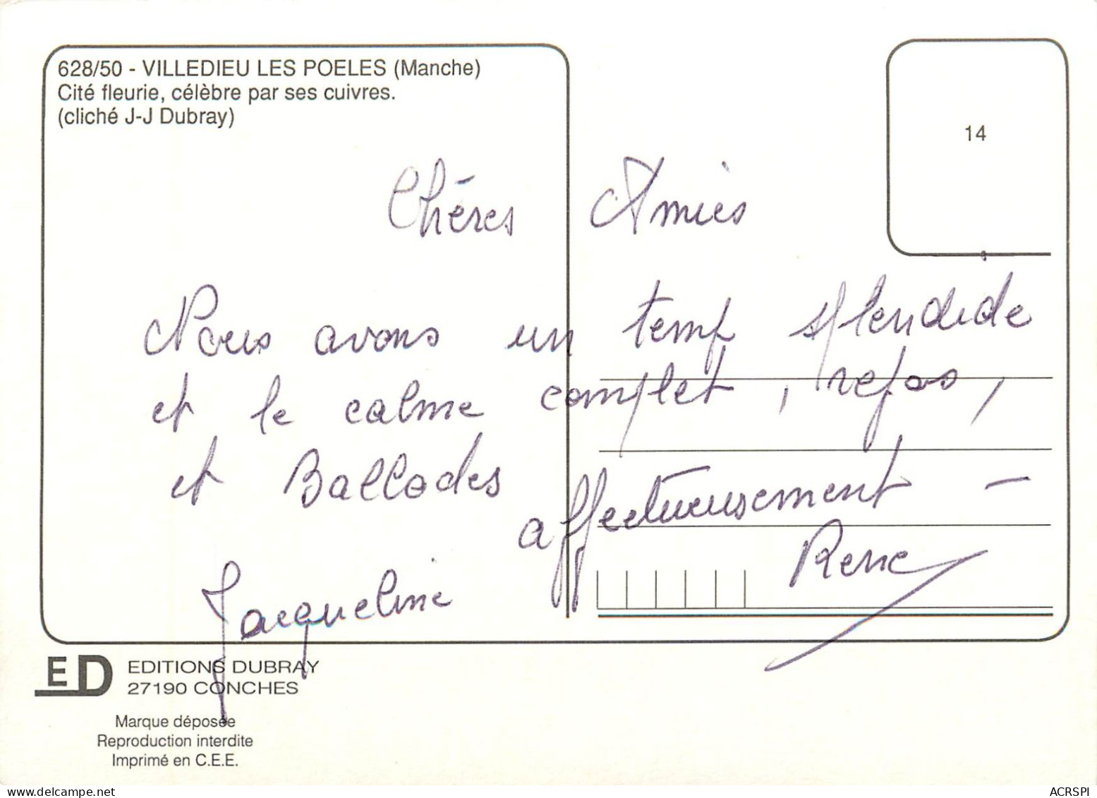 50  VILLEDIEU LES POELES Au Bord De L'eau (scan Recto-verso) QQ 1125 - Villedieu