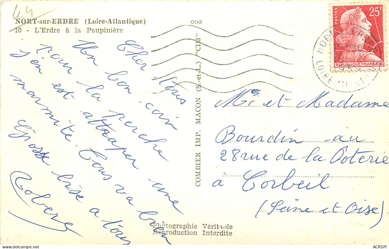 44 -  Nort Sur Erdre  L'erdre à La Paupiniere  (scan Recto-verso) QQ 1118 - Sonstige & Ohne Zuordnung