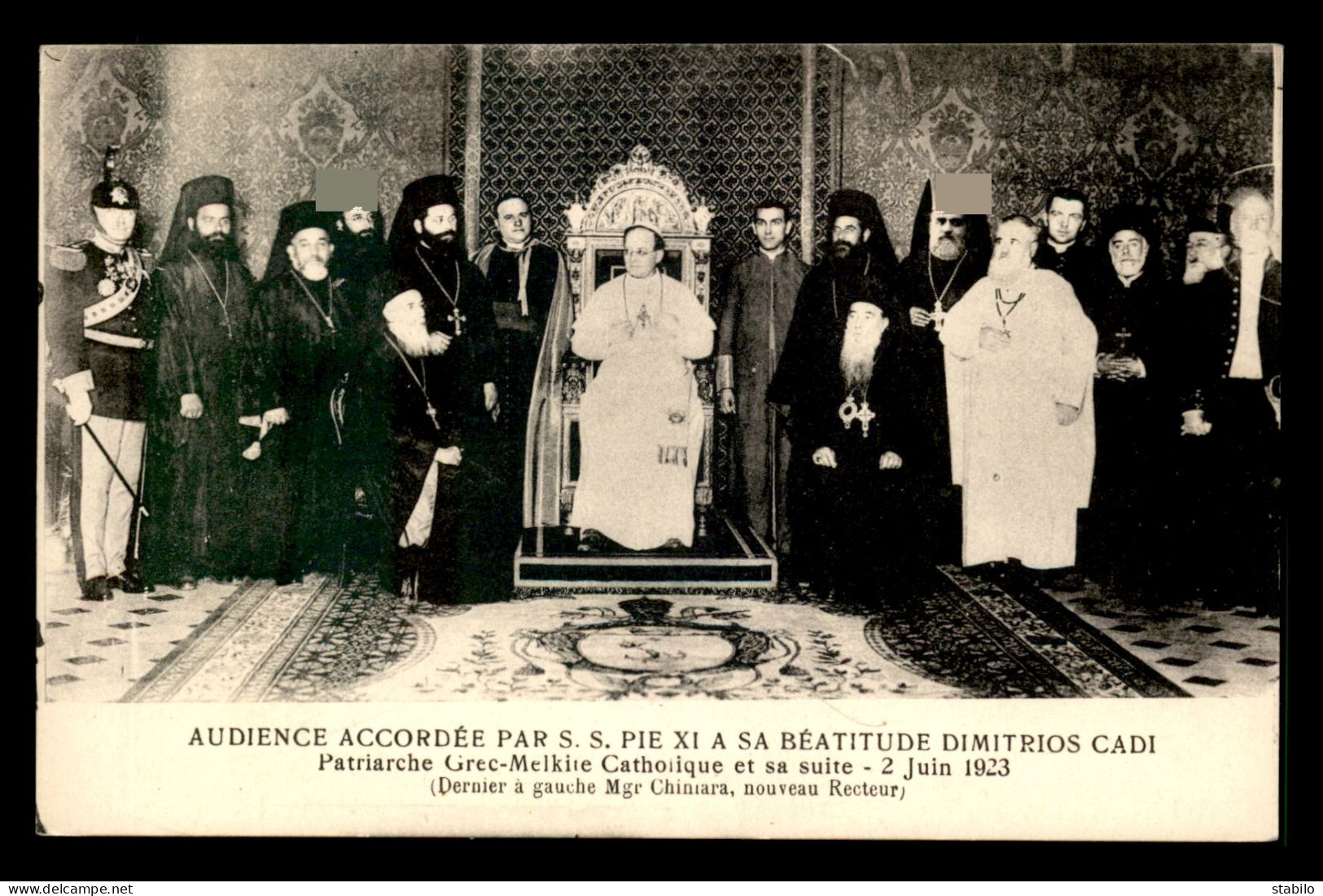 GRECE - AUDIENCE ACCORDEE PAR S.S. PIE XI A SA BEATITUDE DIMITRIOS CADI JUIN 1923 - Griechenland