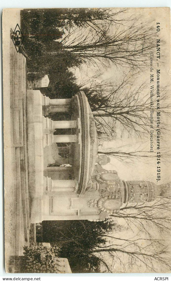 NANCY  Monument Aux Morts  (scan Recto-verso) QQ 1193 - Nancy