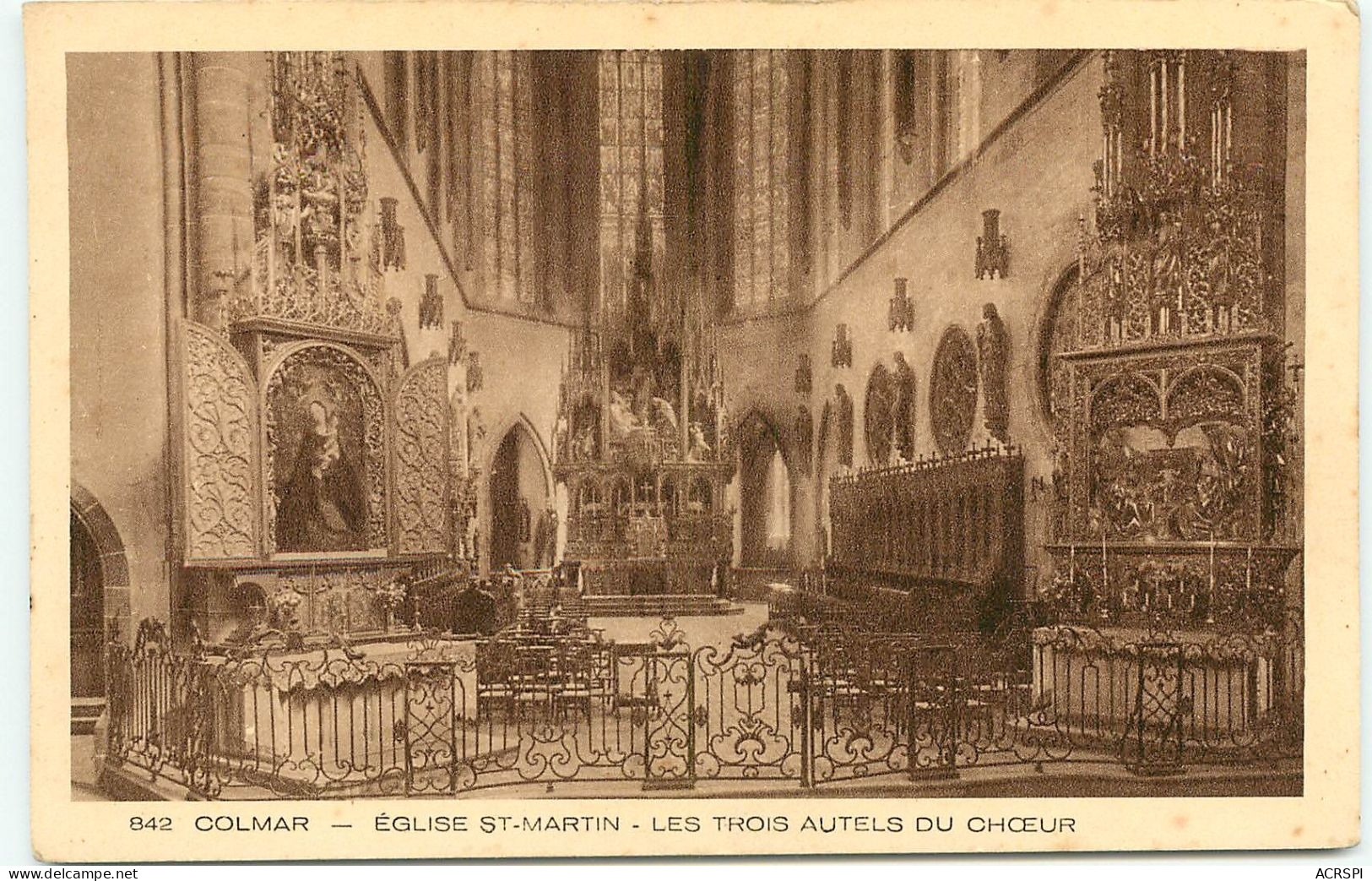 COLMAR  église Saint Martin Intérieur  (scan Recto-verso) QQ 1190 - Colmar