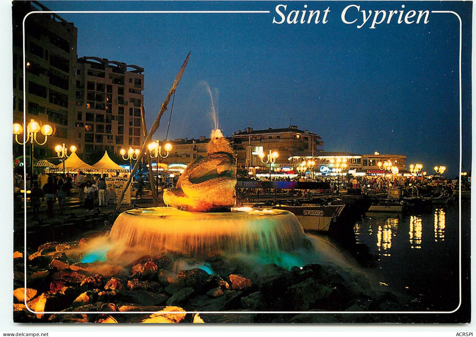 SAINT CYPRIEN La Fontaine La Nuit Carte Rare (scan Recto-verso) QQ 1183 - Saint Cyprien
