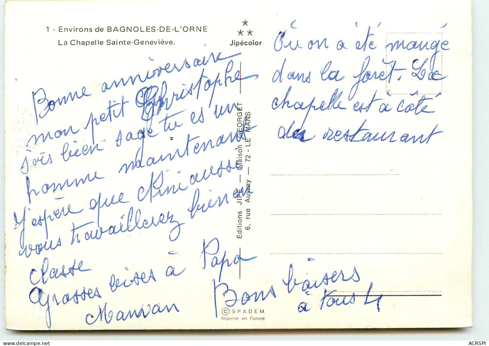 Environs De Bagnoles De L'Orne  La Chapelle Ste Geneviève  (scan Recto-verso) QQ 1175 - Bagnoles De L'Orne