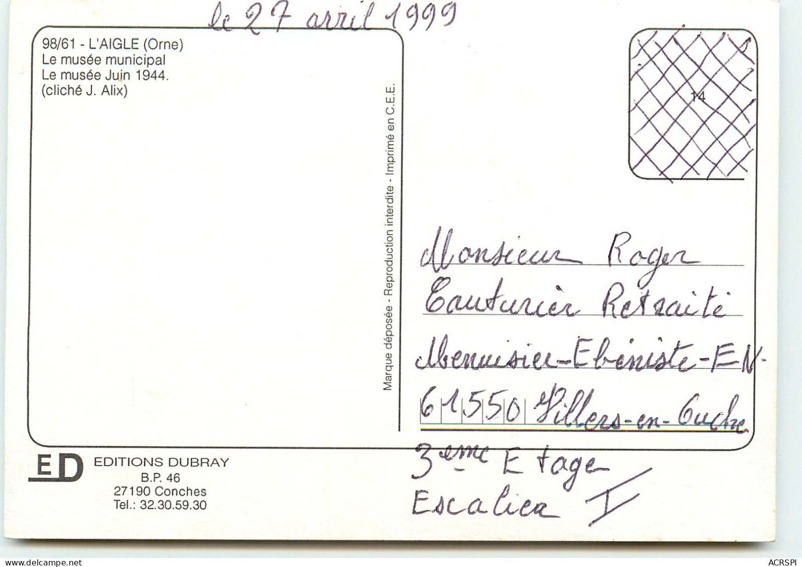 L'AIGLE Le Musée Municipal  (scan Recto-verso) QQ 1175 - L'Aigle