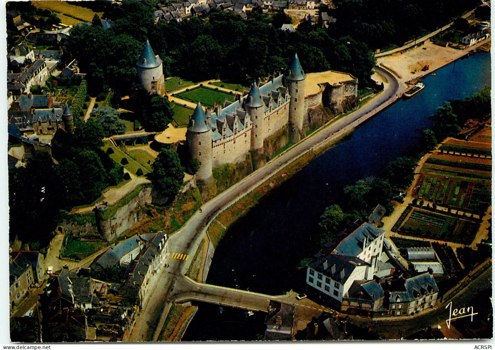 JOSSELIN  Vue Générale Aerienne Du Village Et Du Chateau  (scan Recto-verso) QQ 1169 - Josselin