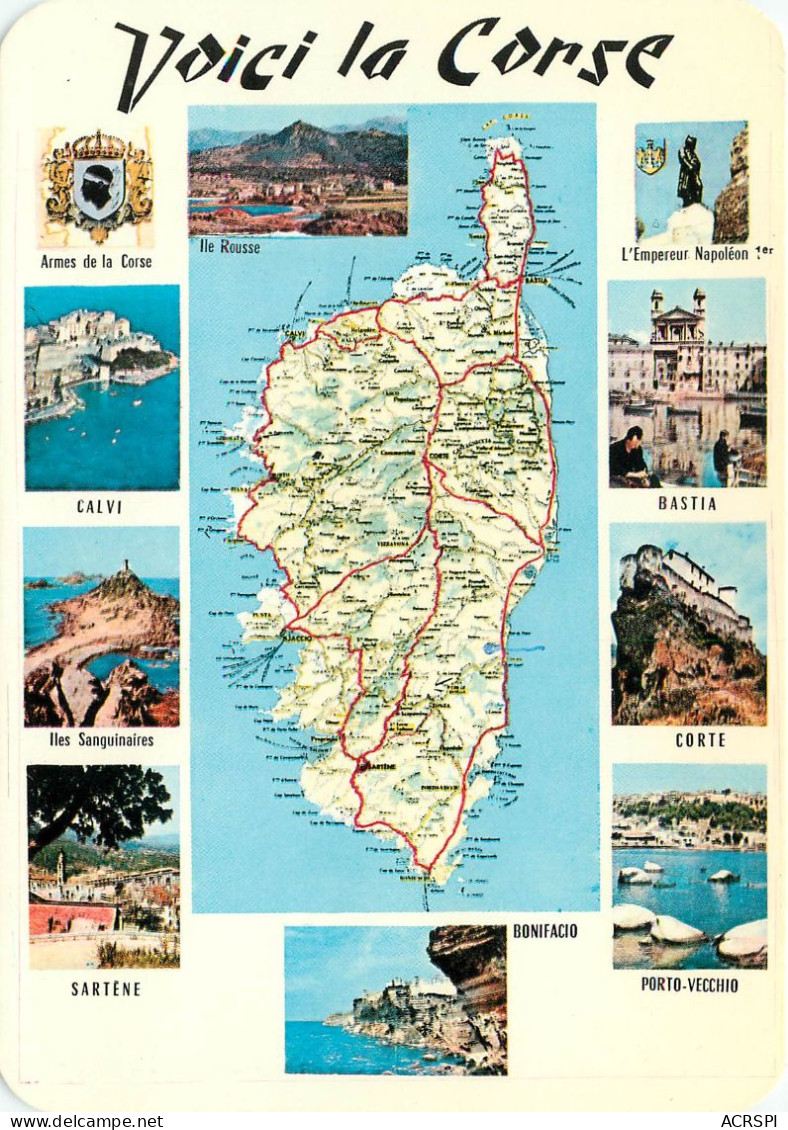 Carte Map De La Corse (scan Recto-verso) QQ 1160 - Other & Unclassified