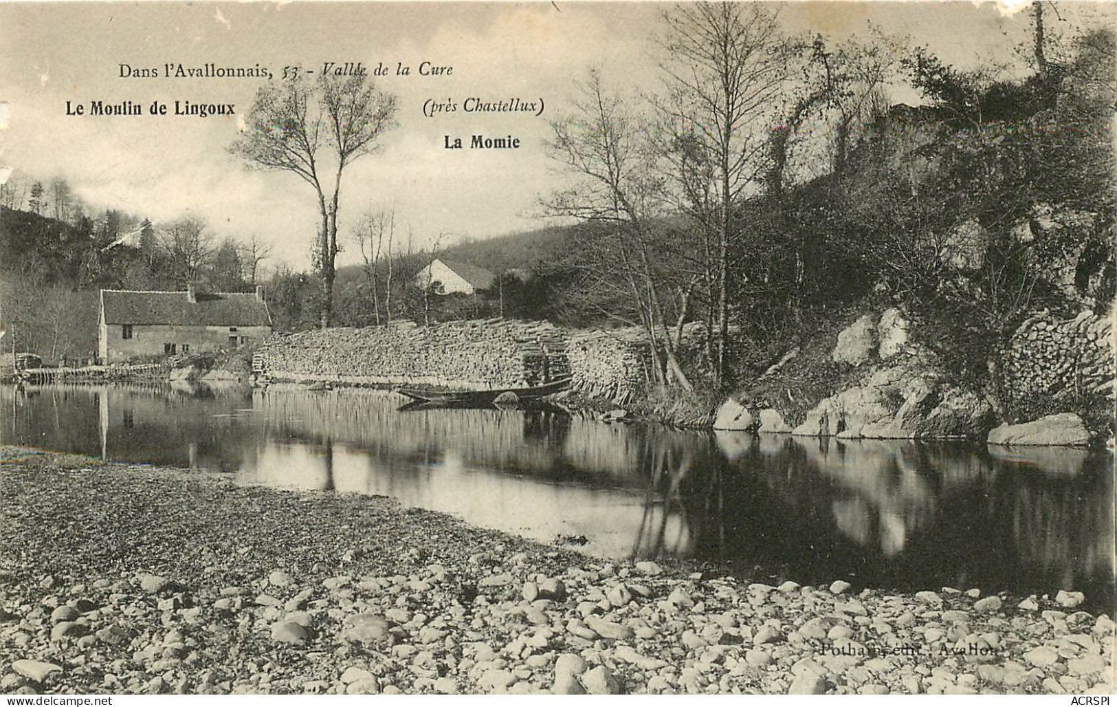 89 VALLEE DE LA CURE(PRES CHASTELLUX) MOULIN LINGOUX LA MOMIE    Carte  Vierge RARE  (scan Recto-verso) QQ 1158 - Avallon