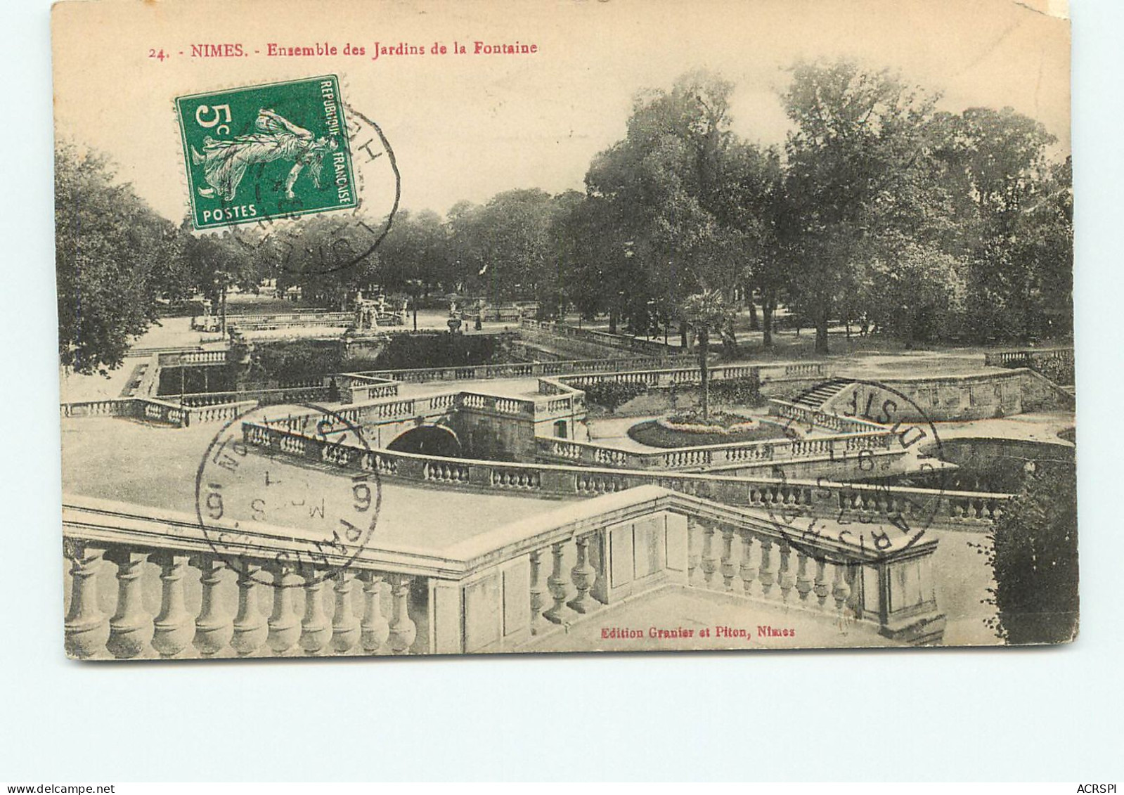 NIMES  Ensemble Des Jardins De La Fontaine  (scan Recto-verso) QQ 1194 - Nîmes