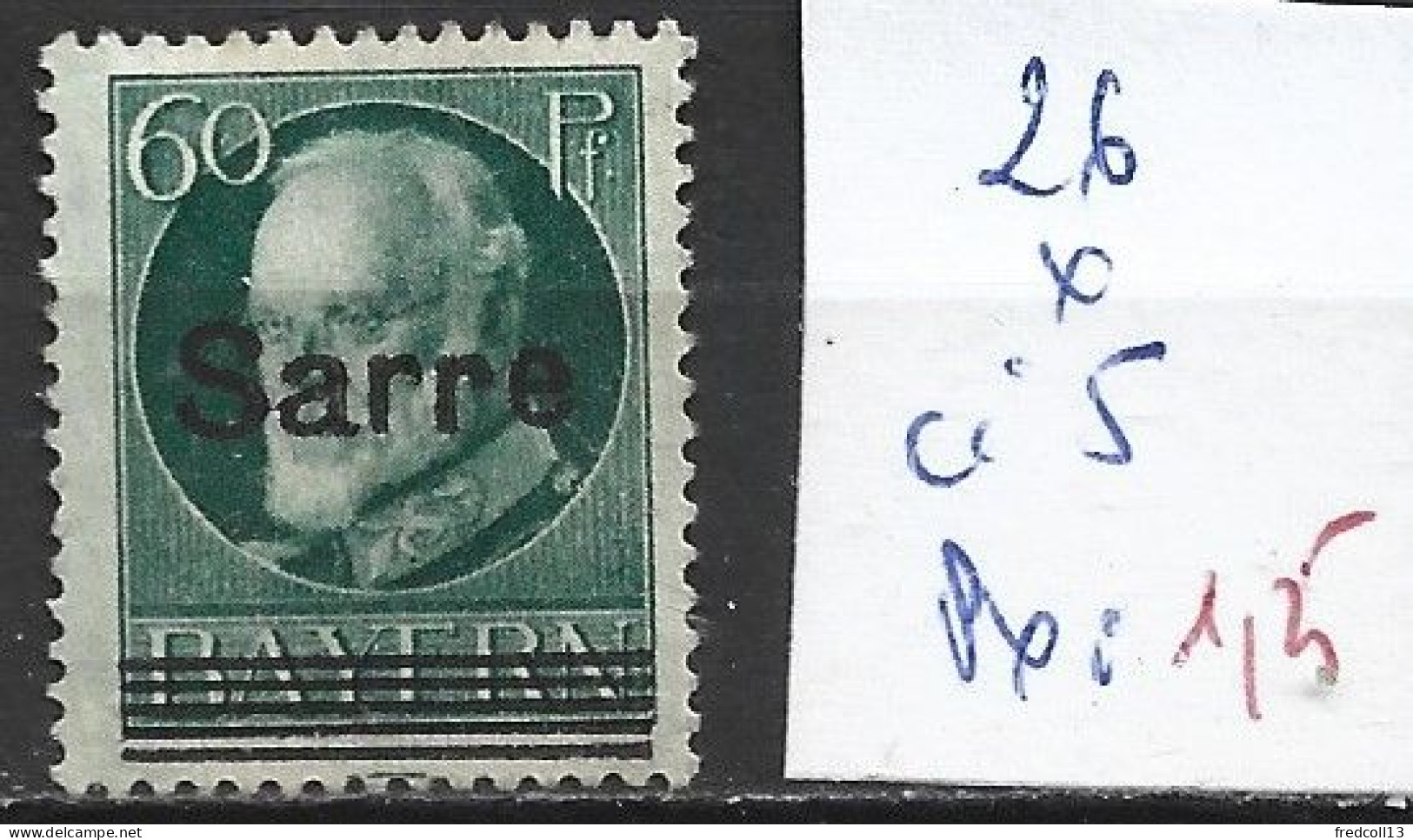 SARRE 26 * Côte 5 € - Unused Stamps