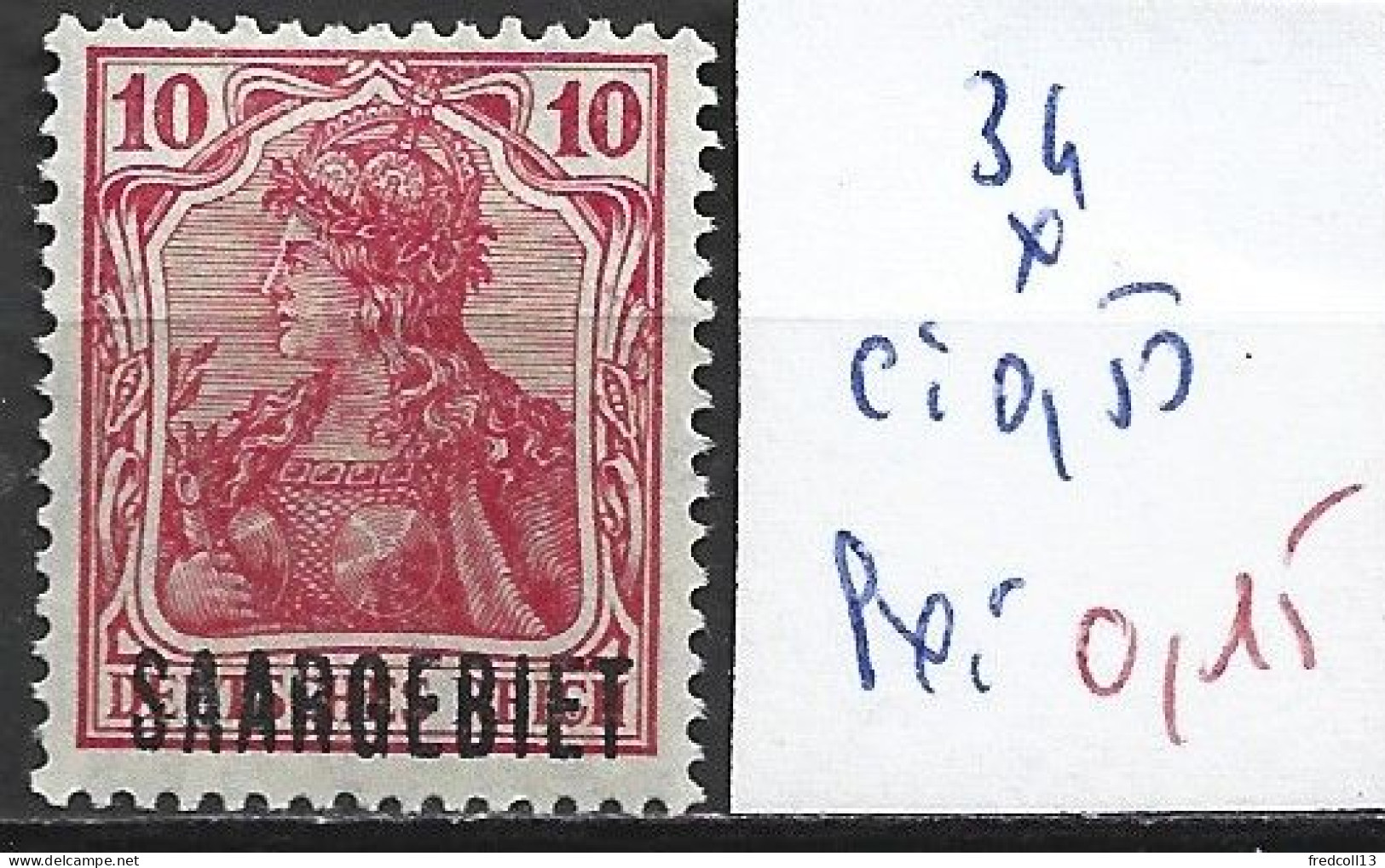 SARRE 34 * Côte 0.50 € - Unused Stamps