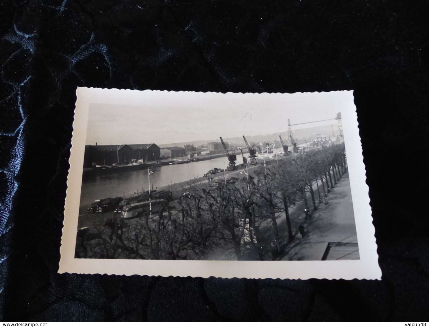 P-465 , Photo, Rouen, Vue Des Quais, Grues , Pont Transbordeur Et Autobus , 1938 - Lieux