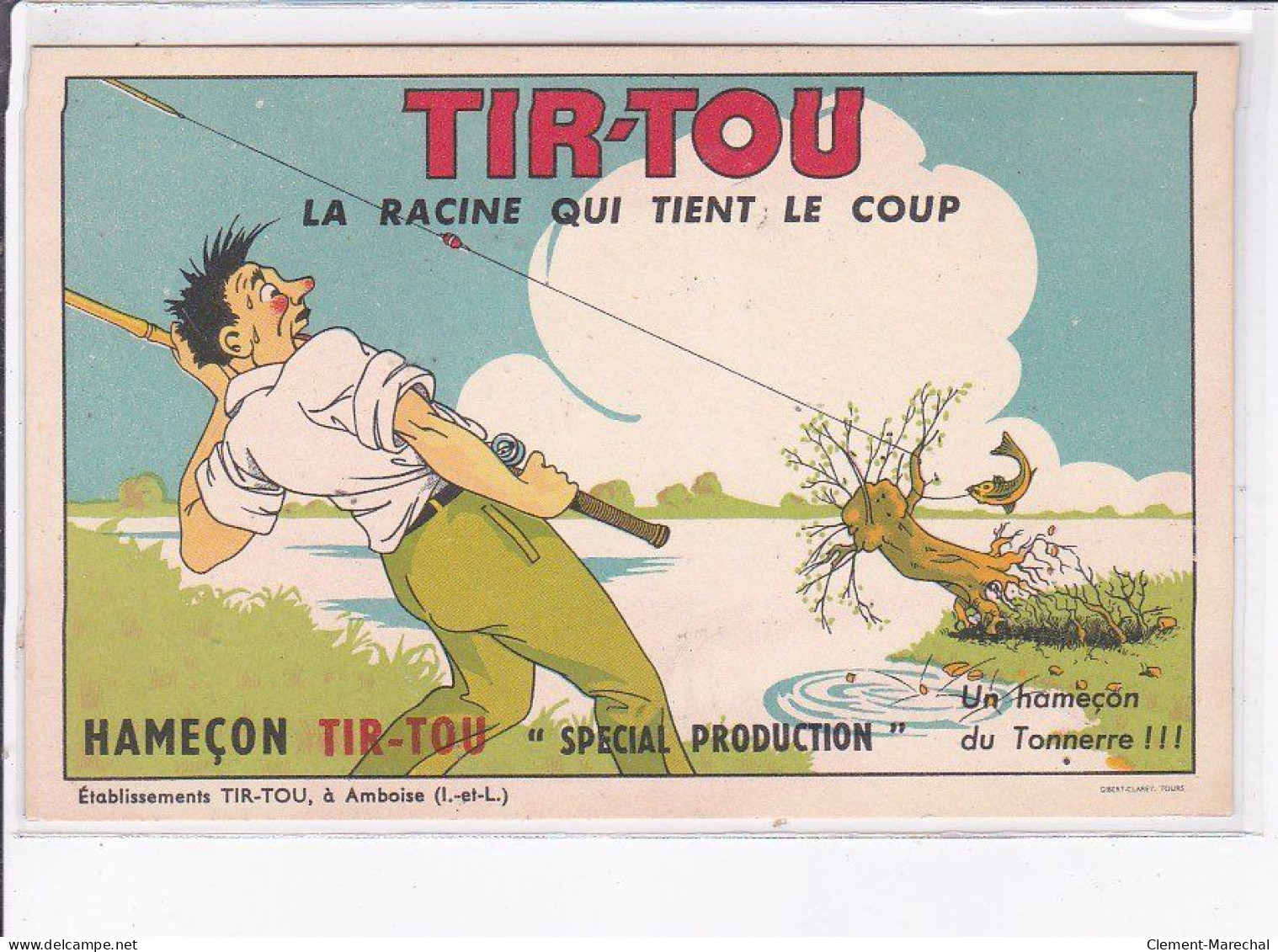PUBLICITE : Hameçon TIR-TOU à Amboise (pêche) - Très Bon état - Advertising