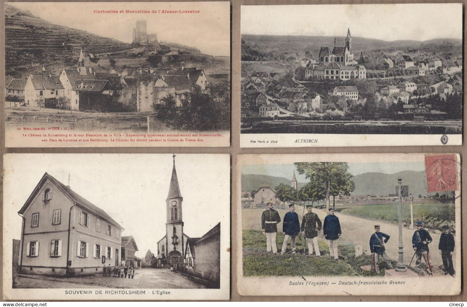 LOT 20 CPA CPSM ALSACE 67 68 - VILLAGES CENTRES GRUSS Vues Générales ANIMATIONS DOUANE HOTEL AUTOMOBILES - Andere & Zonder Classificatie