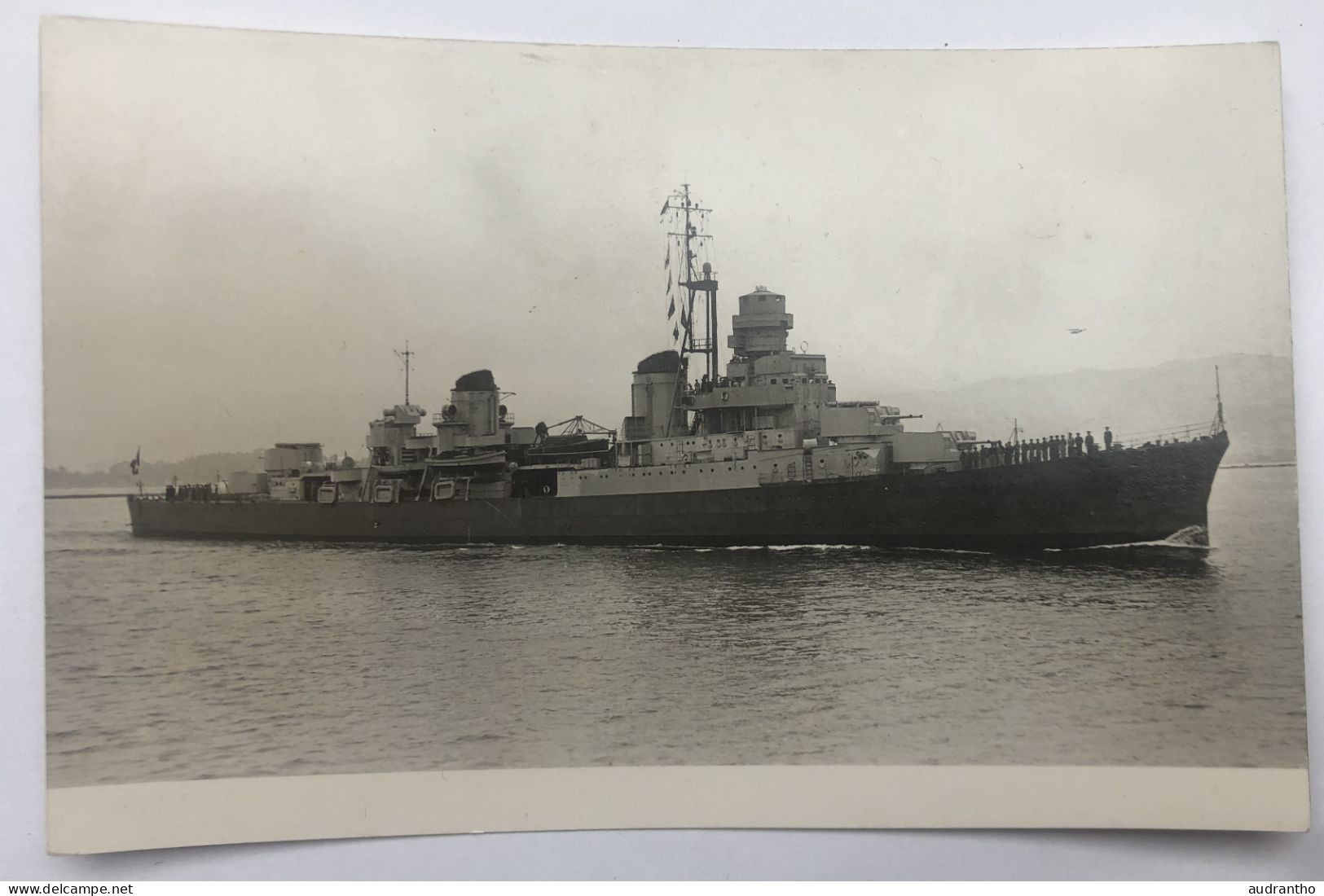 Carte Photo Croiseur Léger GUICHEN - Navire De Guerre Marine Française - Photographe Emery Toulon - Oorlog, Militair