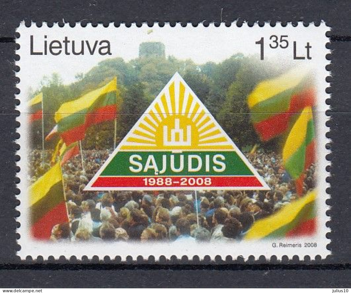 LITHUANIA 2008 Sajudis Anniversary MNH(**) Mi 972 #Lt940 - Litauen
