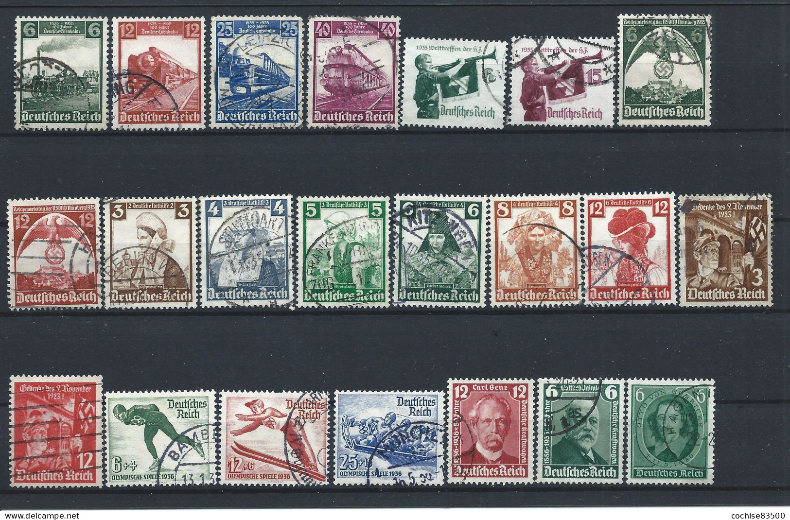 Allemagne Empire Lot 22 Tp Obl (FU) Année 1935/36 - Sujets Divers - Used Stamps