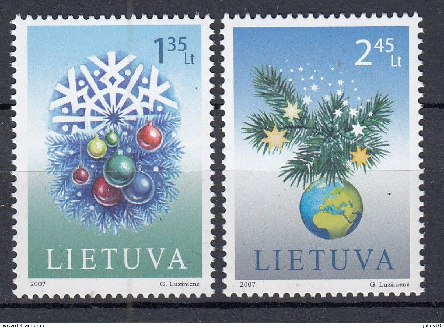 LITHUANIA 2007 Christmas MNH(**) Mi 952-953 #Lt942 - Lithuania