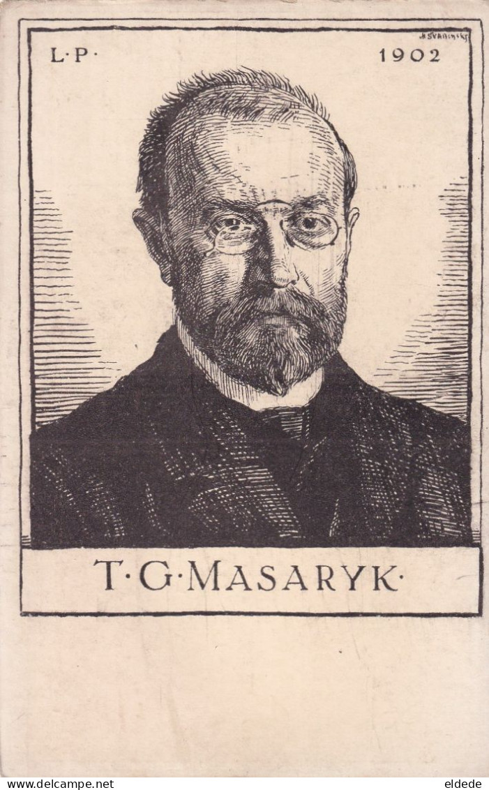 Art Card Signed Max Svabinsky  Born Kromeriz Tomas Masaryk  Born In Hodonin Dead In Lany - Tchéquie