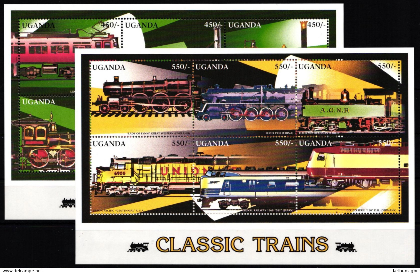Uganda 1735-1744, 1745-1750 Postfrisch Als Kleinbogensatz Eisenbahn #KP941 - Ouganda (1962-...)