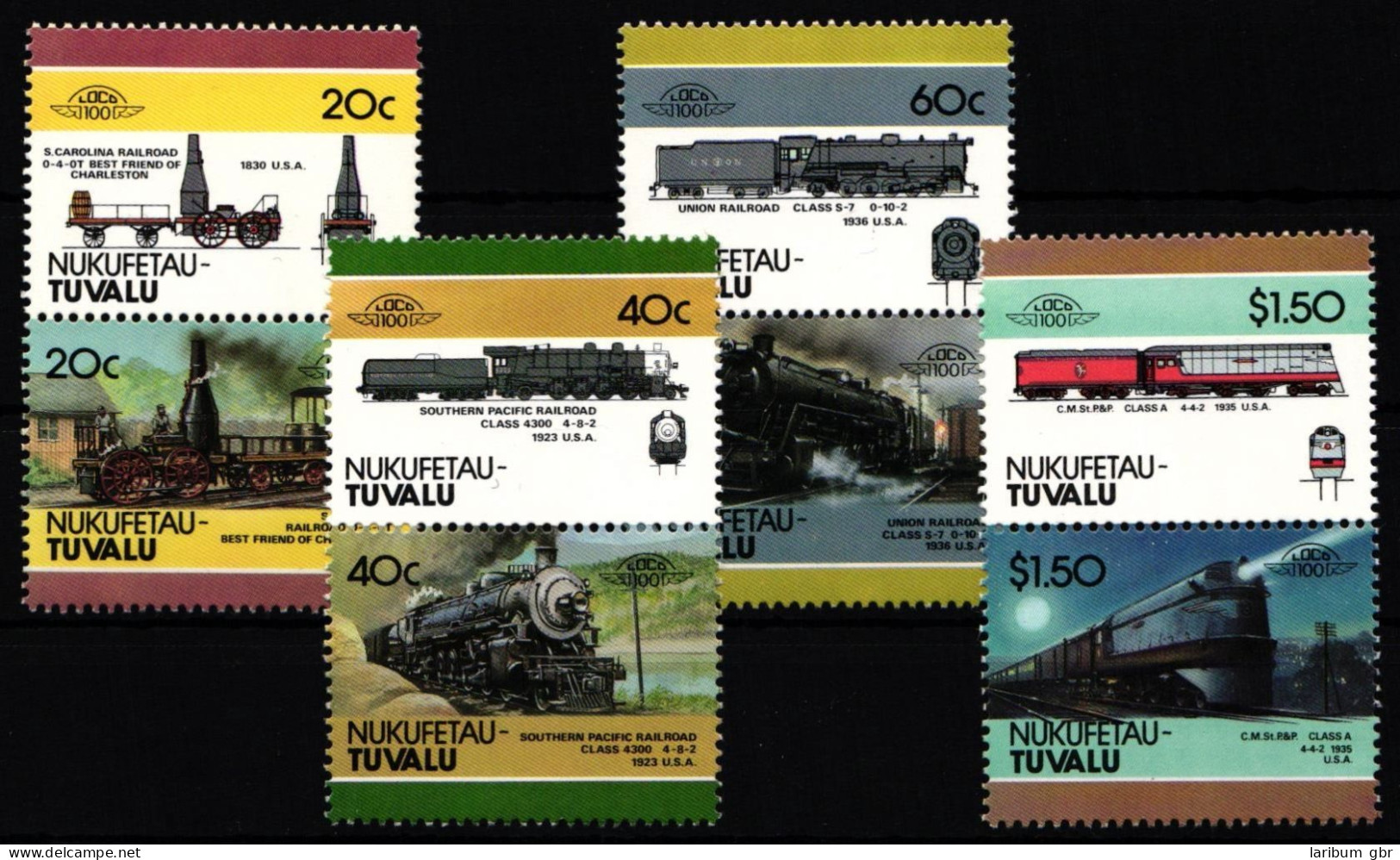 Tuvalu Nukufetau 69-76 Postfrisch Als 4 Paare #KP926 - Eisenbahnen
