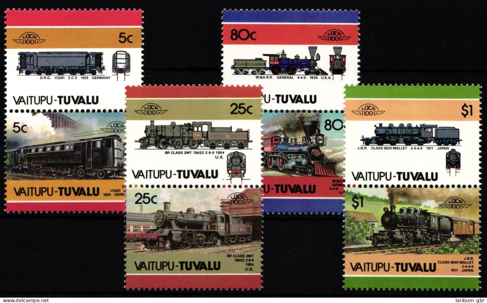 Tuvalu Vaitupu 75-82 Postfrisch Als 4 Paare #KP925 - Trains