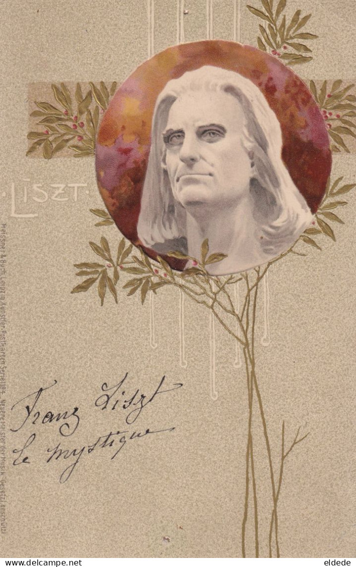 5 Postcards  Franz Liszt One Art Card Embossed Born In Doborjan  Piano Photo Nadar - Hungary