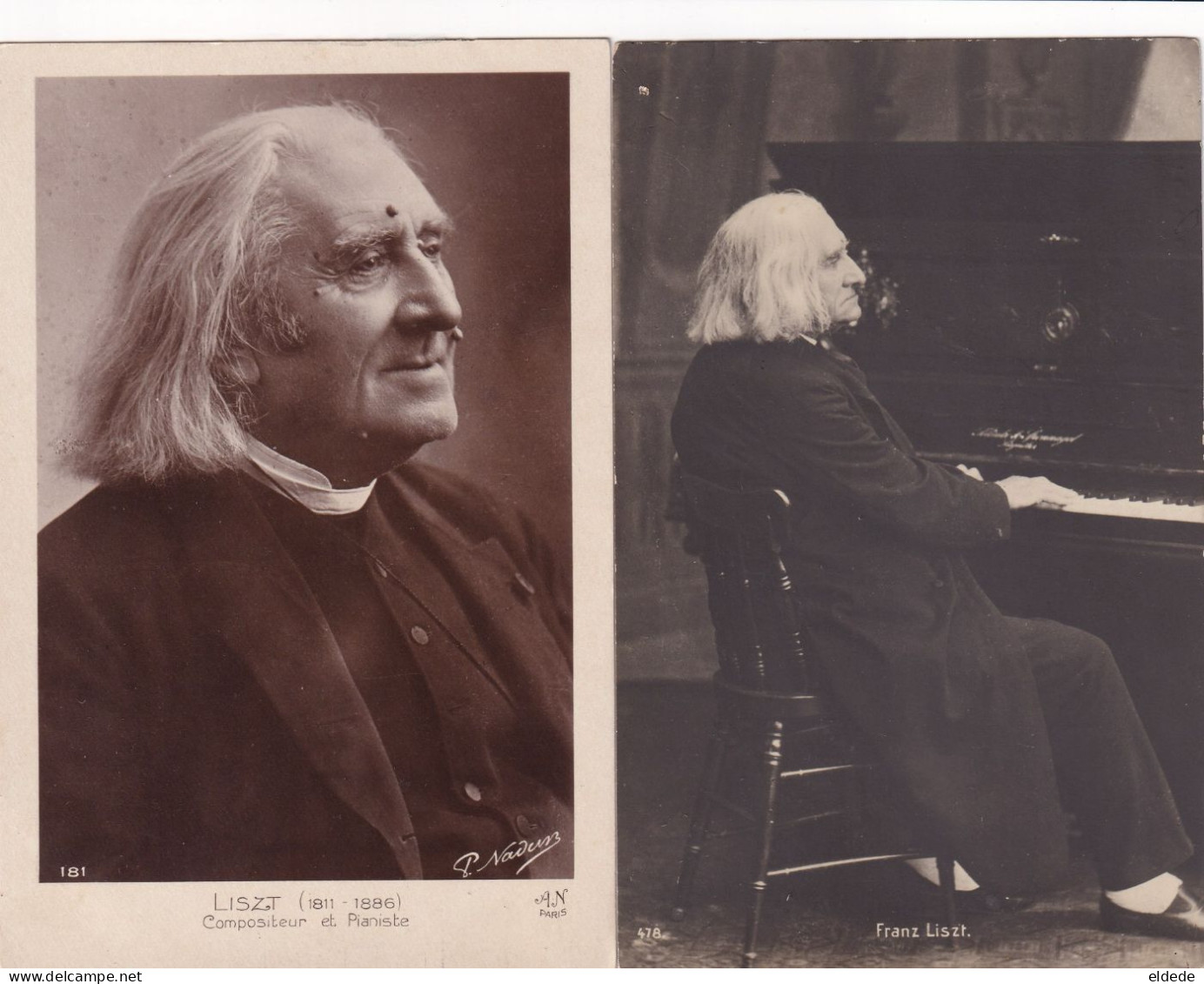 5 Postcards  Franz Liszt One Art Card Embossed Born In Doborjan  Piano Photo Nadar - Hongrie