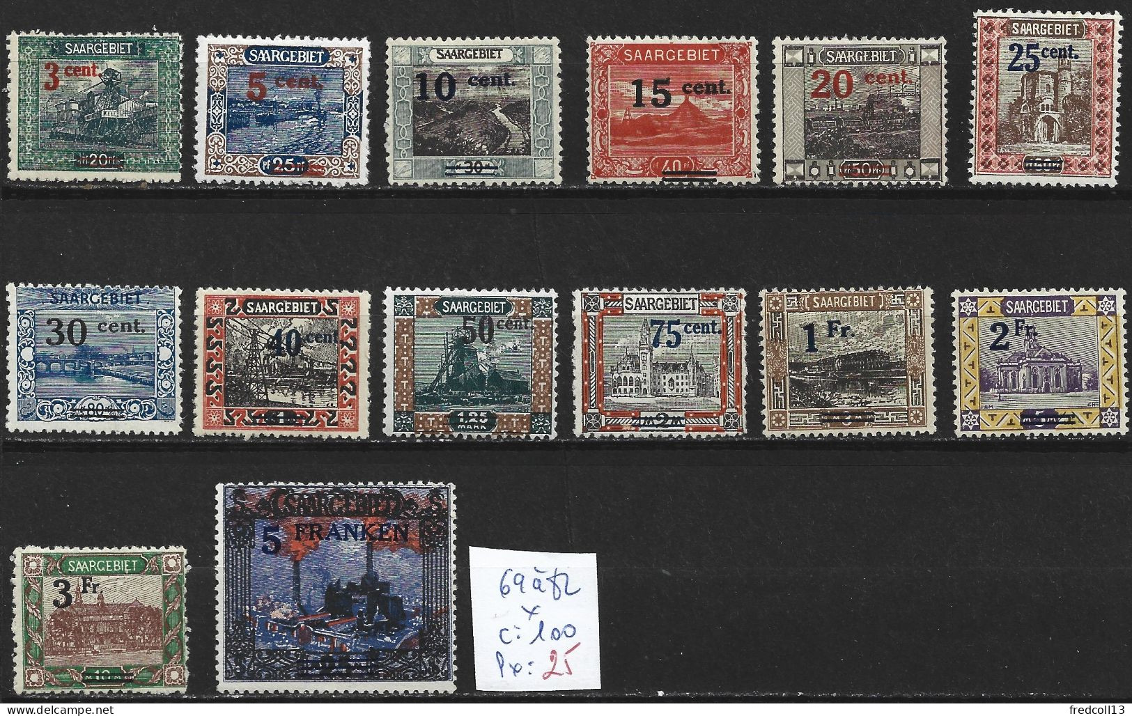 SARRE 69 à 82 * Côte 100 € - Unused Stamps