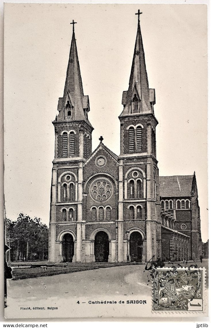 CPA Carte Postale / Indo-Chine, Indochine, Cochinchine, Vietnam / Planté, éditeur - 4 / Cathédrale De Saïgon. - Vietnam