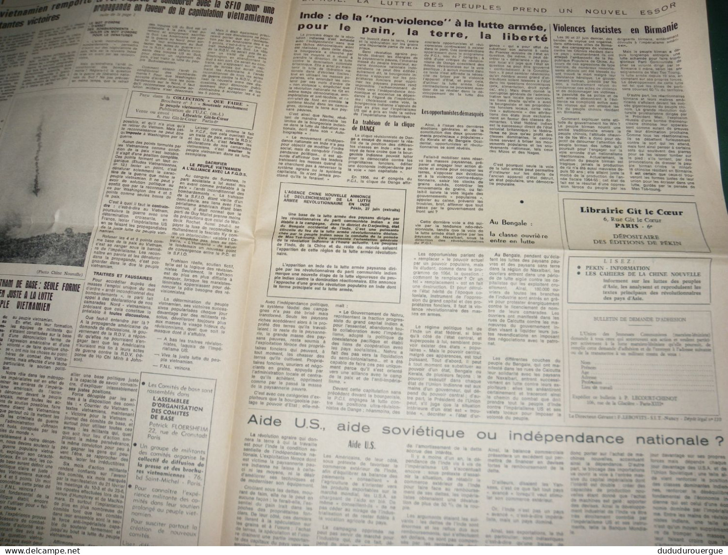 " SERVIR LE PEUPLE " JOURNAL DE L UNION DES JEUNESSES COMMUNISTES ( MARXISTE LENINISTE ) LE N ° 2 15 Juillet 1967 - 1950 - Oggi