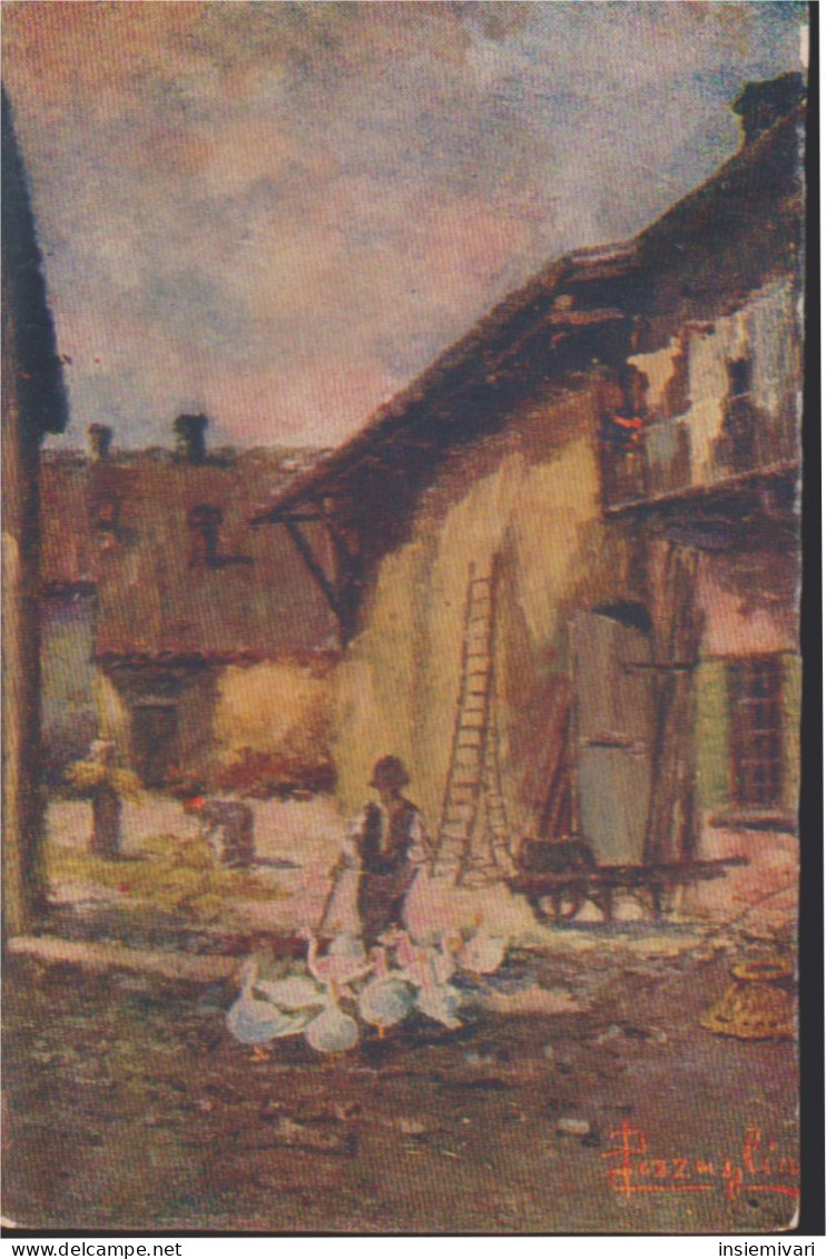 CARTOLINA : Primavera Paese Casa Di Campagna Anitre Aia  Cartolina D'epoca 1919?nv? - Autres & Non Classés