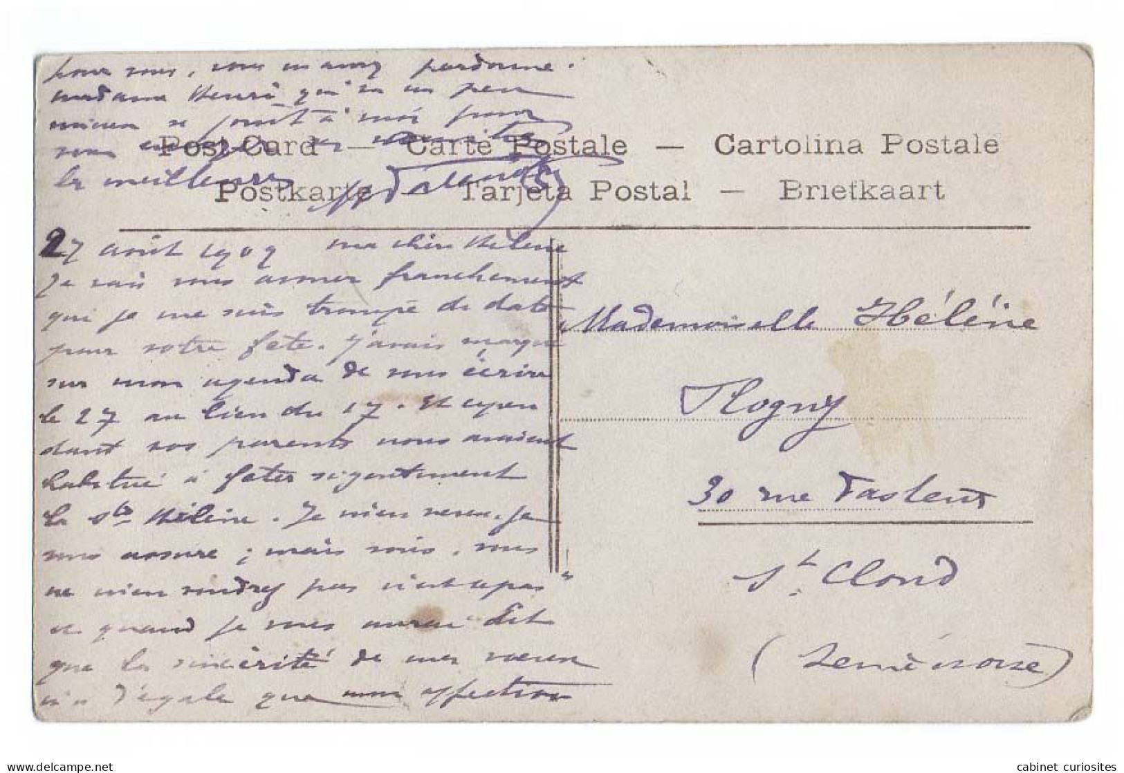 Homme à Son Bureau écrit Une Lettre - 1909 - Si Je Ne Signe Pas , Saurez Vous Qui Vous L'envoie ? - Animée - Colorisée - Männer