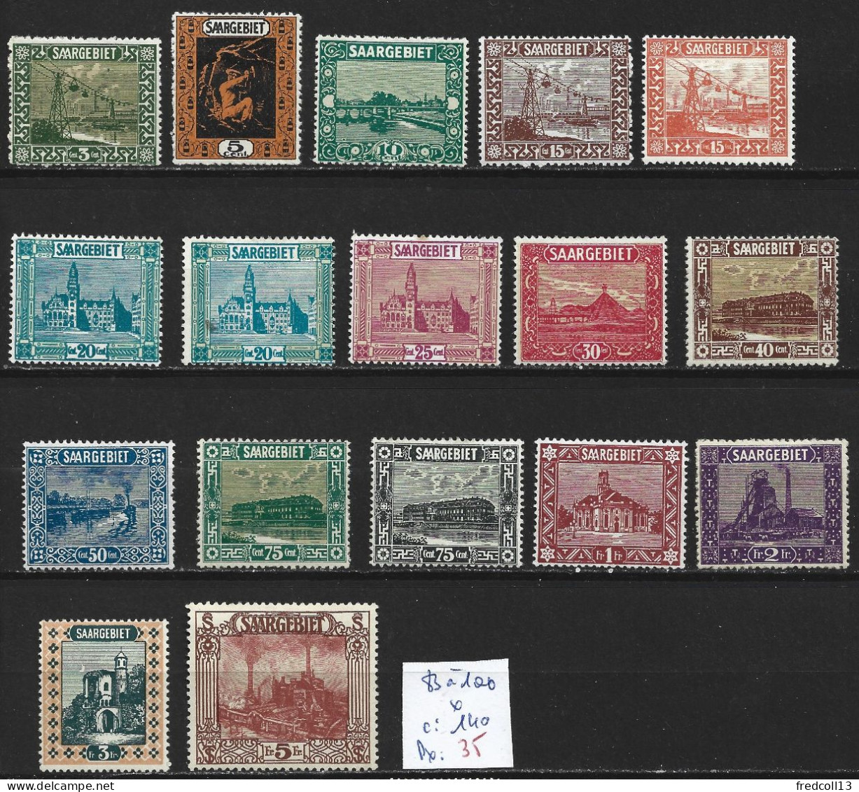 SARRE 83 à 100 * Côte 140 € - Unused Stamps
