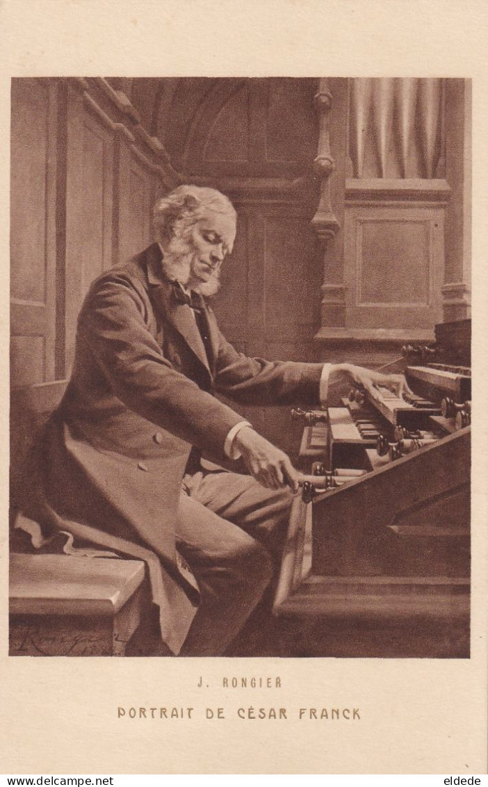 Art Card Cesar Franck Né à Liège Orgue Organ Peint Par Jeanne Rongier Née à Macon - Liege
