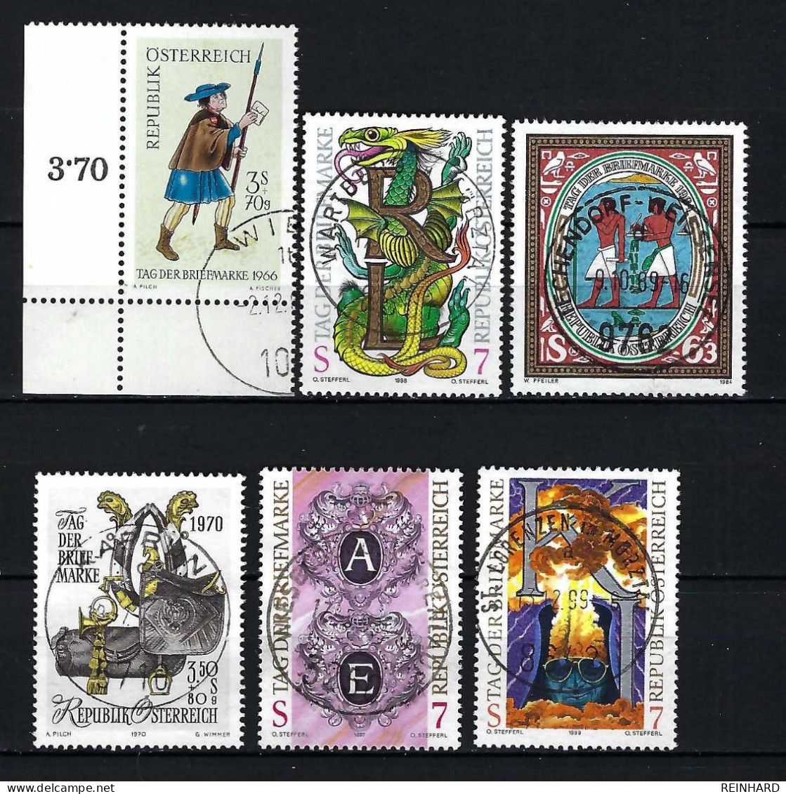 ÖSTERREICH 6 Verschiedene Briefmarken Tag Der Briefmarke Gestempelt - Siehe Bild - Oblitérés