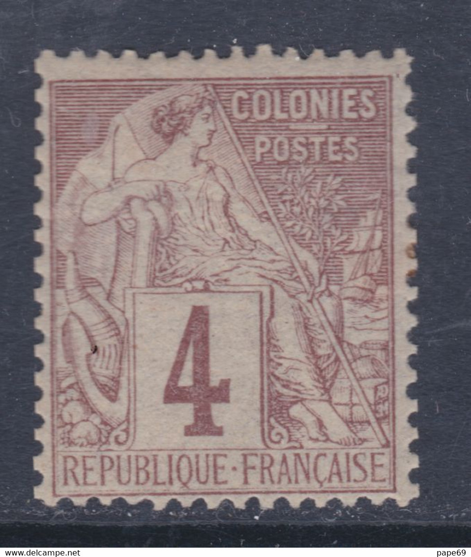 Colonies Françaises émissions Générales N° 48 X  Alphèe Dubois: 4 C. Lilas-brun Sur Gris, Trace Charnière Sinon TB - Alphee Dubois