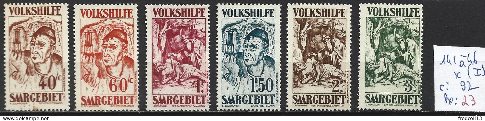 SARRE 141 à 146 * Côte 92 € ( 147 Manquant ) - Unused Stamps