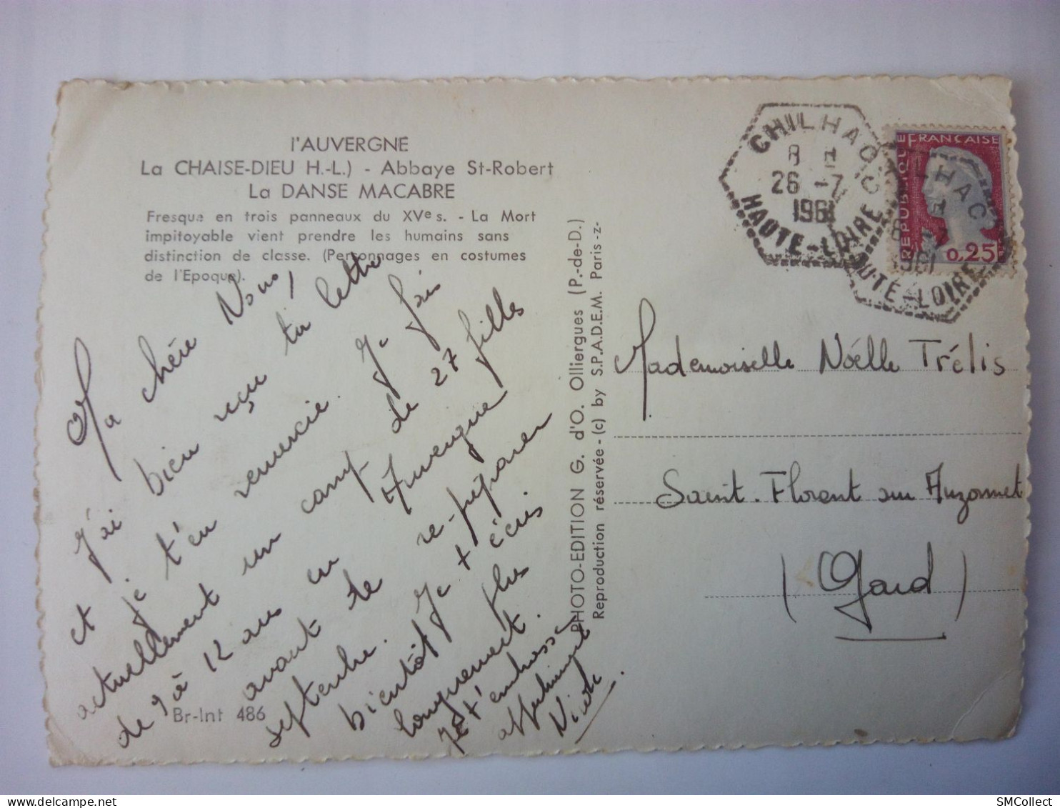 43 Haute Loire 1961. Chilhac, Cachet De Poste Rurale  (GF4084) - Manual Postmarks