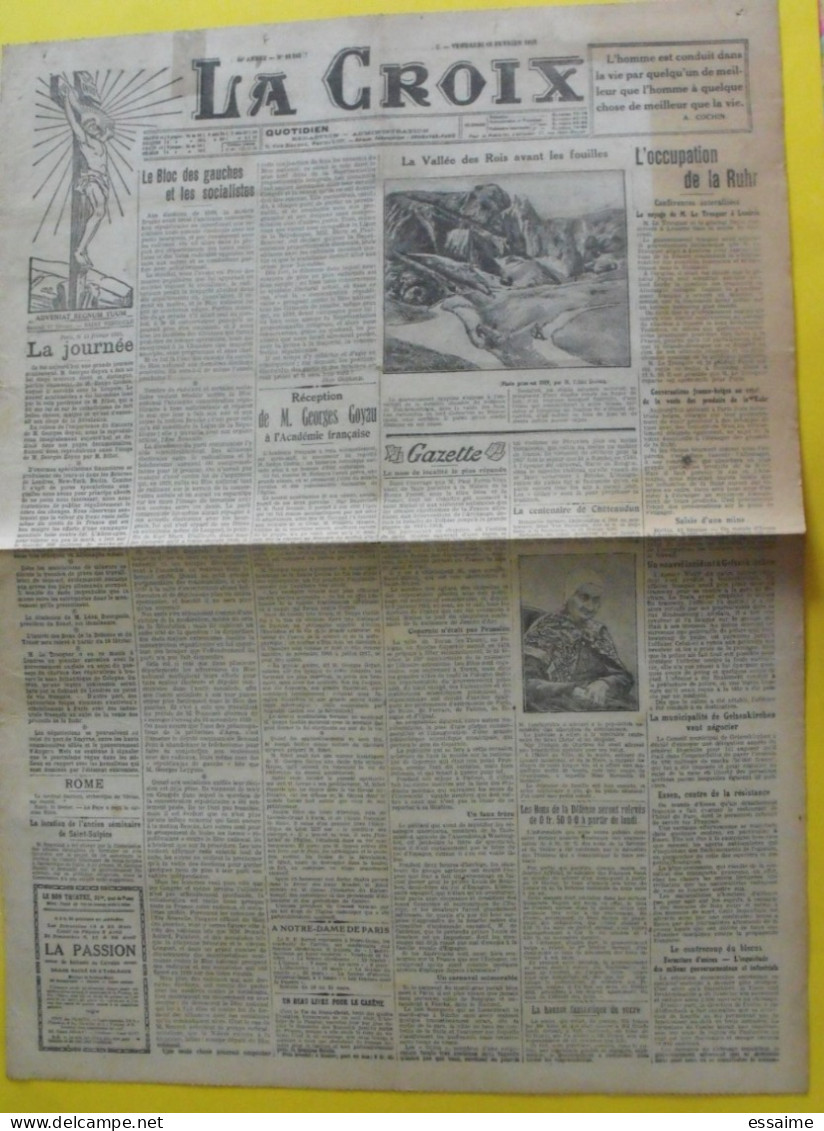 Journal La Croix Du 16 Février 1923. Occupation Ruhr - Andere & Zonder Classificatie